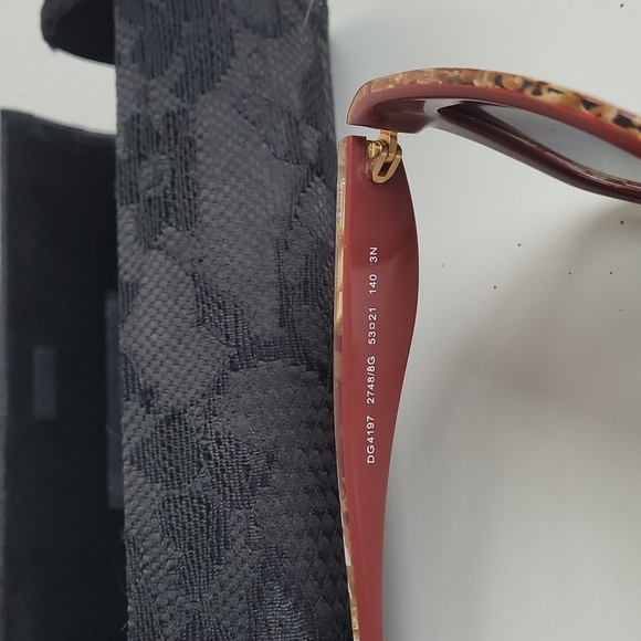 Dolce & Gabbana Red/Gold Leaf sunglasses - Picture 3 of 4